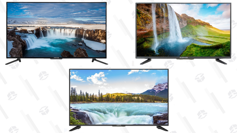 Sceptre 55" Class 4K Ultra HD (2160P) LED TV | $230 | WalmartSceptre 50" Class FHD (1080P) LED TV | $190 | WalmartSceptre 32" Class HD (720P) LED TV | $80 | Walmart